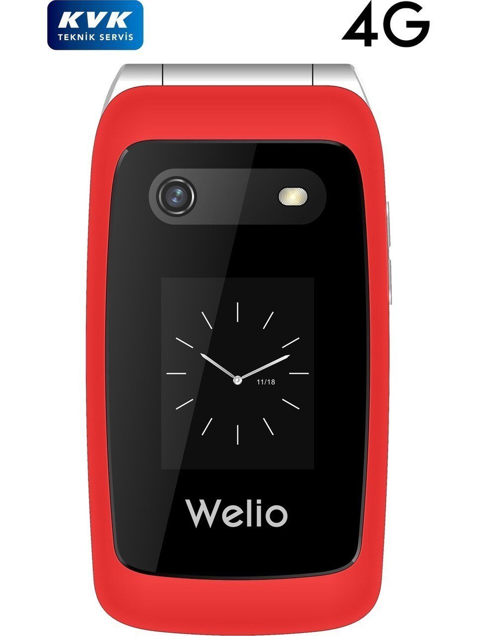 WKEY T310 4G Kırmızı Tuşlu Kapaklı Cep Telefonu