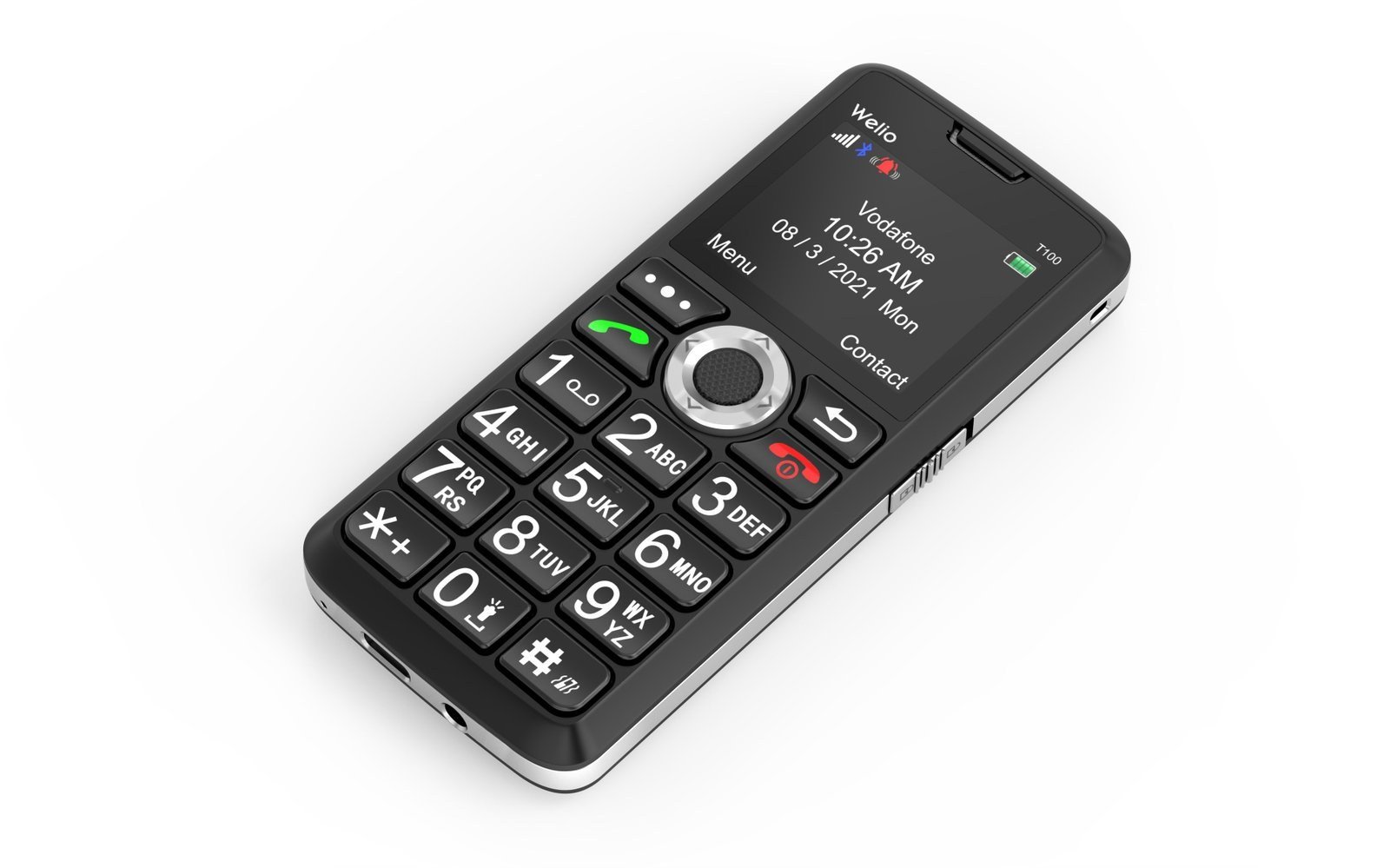 WKEY T100 Gümüş Tuşlu Cep Telefonu Ke Welio WKEY T100 Tuşlu Kamerası Asker
